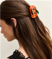 Orange Halloween Pumpkin Hair Clip New Look