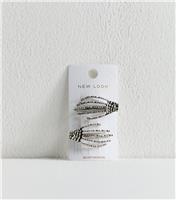 Silver Pack Of 2 Halloween Skeleton Hand Hair Slides New Look