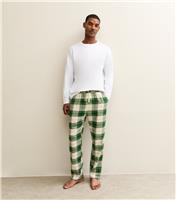 Men's Green Relaxed Check Pyjama Bottoms New Look