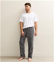 Men's Black Regular Fit Check Pattern Pyjama Bottoms New Look