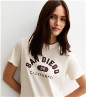 Women's Off White San Diego Print Relaxed T-Shirt New Look