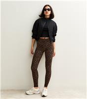 Women's Brown Leopard Print High Waist Leggings New Look