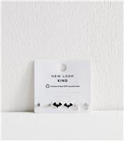 Silver Tone Pack Of 3 Ghost and Bat Stud Earrings New Look