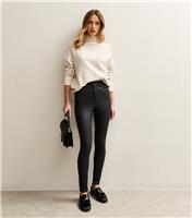 Women's Black Coated Lift & Shape Jenna Jeans New Look