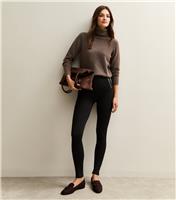 Women's Tall Black Ponte Zip Pocket Leggings New Look