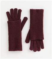 Burgundy Glove and Detachable Handwarmer New Look