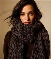 Brown Chunky Oversized Knit Scarf New Look