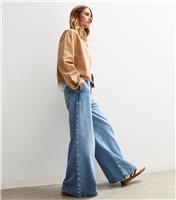 Women's Blue Palazzo Wide Leg Jeans New Look