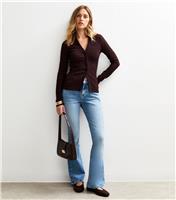 Women's Blue Low Rise Flare Leg Denim Jeans New Look
