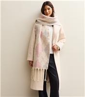 Pink Argyle Heavyweight Scarf New Look