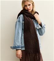 Brown Fridge Embroidered Scarf New Look