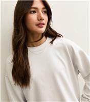 Women's Light Grey Premium Oversized Crew Neck Sweatshirt New Look