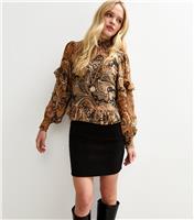 Women's Black Corduroy Tube Mini Skirt New Look