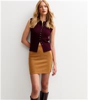 Women's Camel Corduroy Tube Mini Skirt New Look