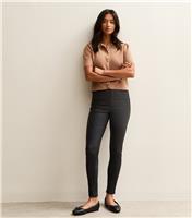 Women's Petite Black Coated Lift & Shape Jeans New Look