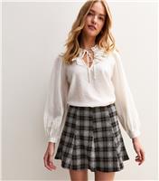 Women's Grey Checked Mini Skirt New Look