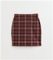 Women's Tall Red Check Tube Mini Skirt New Look