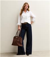 Women's White Boxy Fit Long Sleeve Shirt New Look