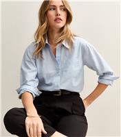 Women's Light Blue Boxy Fit Long Sleeve Shirt New Look