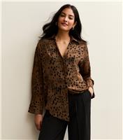 Women's Brown Spot Print Shirt New Look