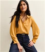 Women's Dark Yellow Long Sleeve Shirt New Look