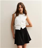 Women's Black Corduroy Pleated Mini Skirt New Look