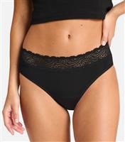 Women's Black Super Flow Lace Trim Period Briefs Modibodi New Look