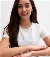 Girls' White Swan Print T-Shirt New Look