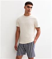 Men's Bright Blue Striped Jogger Shorts Jack & Jones New Look