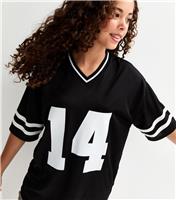 Girls' Black 14 Football Top New Look