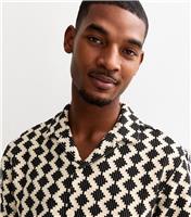Men's Black Textured Resort Shirt Jack & Jones New Look