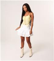 Women's White Broderie Anglaise Ruffled Skirt Pink Vanilla New Look