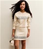 Girls' Off White Knit Fairisle Jumper New Look