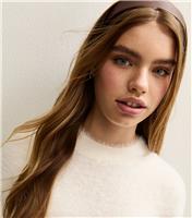 Girls' Off White Fluffy Knit Top New Look