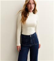 Women's Cream Long Sleeve Roll Neck Top New Look