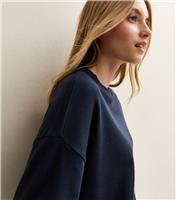 Women's Navy Premium Cotton Long Sleeve T-Shirt New Look