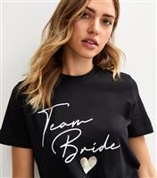 Women's Black Team Bride Slogan Print Tee New Look
