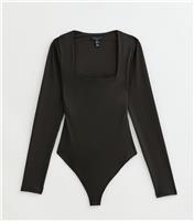 Women's Tall Black Square Neck Long Sleeve Bodysuit New Look