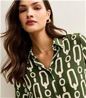 Women's Tall Green Pattern Print Blouse New Look