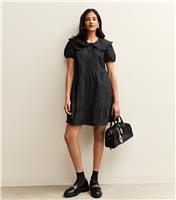 Women's Black Striped Smock Mini Dress New Look