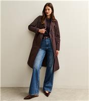 Women's Tall Brown Double Breasted Trench Coat New Look