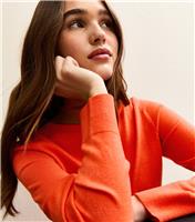 Women's Bright Orange Crew Neck Jumper New Look