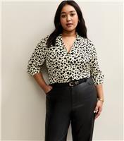 Women's Plus Size White Heart Print Shirt Curves New Look