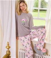 Women's Multicolour Pamper Paws Pyjama Set Loungeable New Look