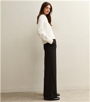 Women's Tall Black Pull On Wide Leg Trousers New Look