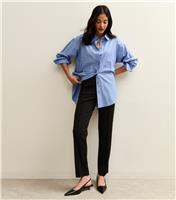 Women's Black Twill High Waist Straight Leg Trousers New Look