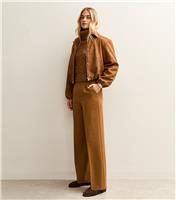 Women's Light Brown Pull On Wide Leg Trousers New Look