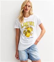 Women's Tall White Limone Print Relaxed T-Shirt New Look