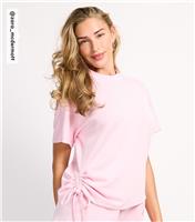 Women's by Zara McDermott Pink Jersey Ruched Side Short Sleeve Top Rise New Look