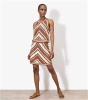 Women's Brown Chevron Crochet Skirt Apricot New Look